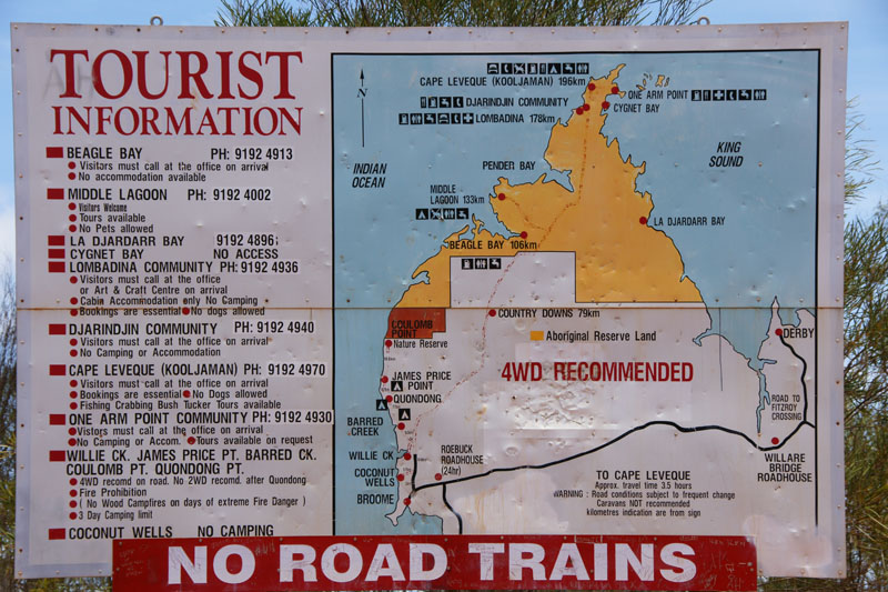 Cape Leveque roadsign 2004  from Broome